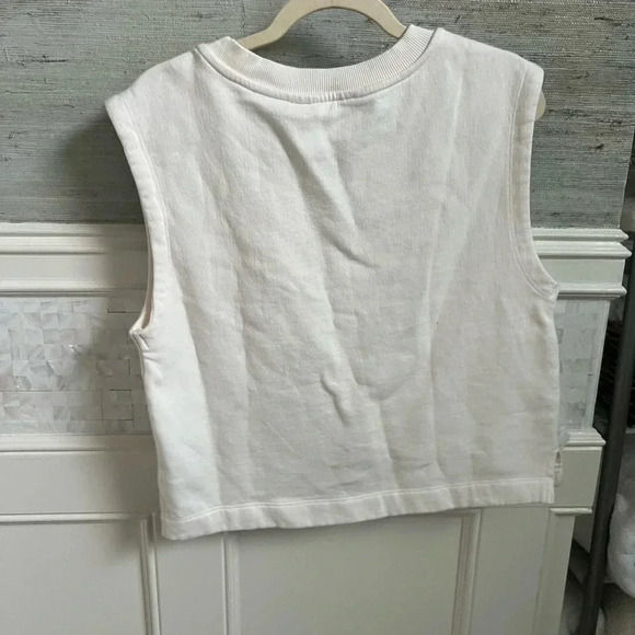 NWT new Anthropologie floral appliqué knit top XS white ivory sleeveless tank - Picture 15 of 17